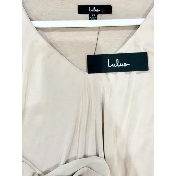 Lulu's Chic on Repeat Taupe V-Neck Long Sleeve Size XS NWT - Picture 8 of 13